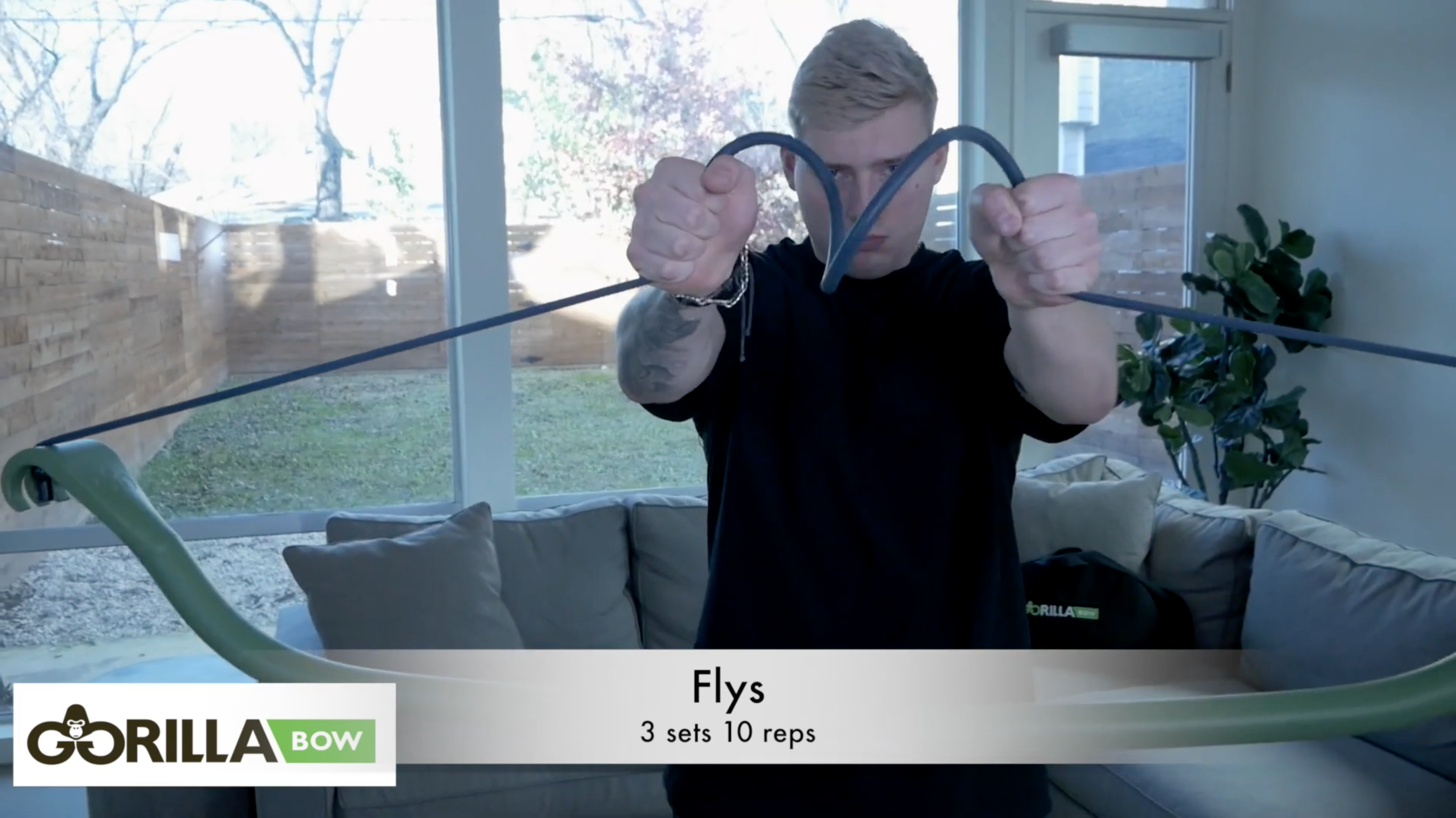 Bow and Resistance Band Chest Fly