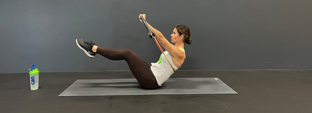 strong core with gorilla bow resistance bands
